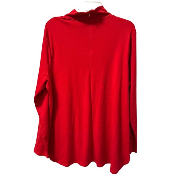 Chicos Red Mock Neck Long Sleeve Knit Tunic Top Size XL 100% Shirt. NWT - Picture 10 of 12